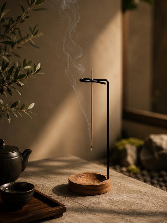 Porte-encens suspendu en bois