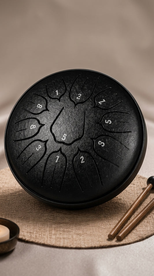 mini tongue drum noir satiné 11 notes